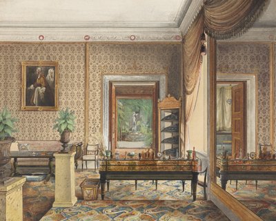 De studeerkamer van prins Karl van Pruisen door Eduard Gaertner